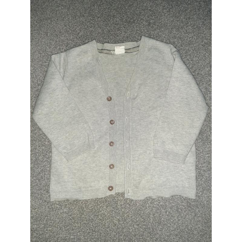 12-18 months old boy grey cardigan