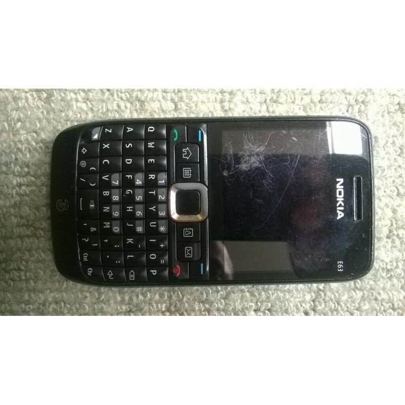 Nokia E63 - Black (Three) Smartphone