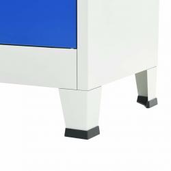 Office Cabinet Metal 90x40x180 cm Grey and Blue-245976