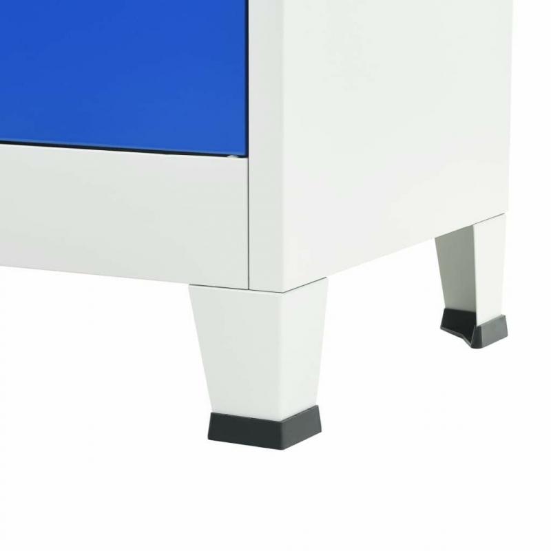Office Cabinet Metal 90x40x180 cm Grey and Blue-245976
