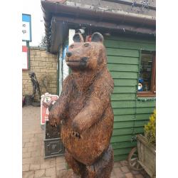 Wooden decorative bear carving