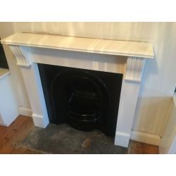 Victorian style cast iron fireplace / insert with mantlepiece
