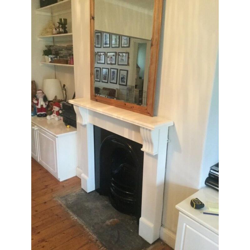 Victorian style cast iron fireplace / insert with mantlepiece