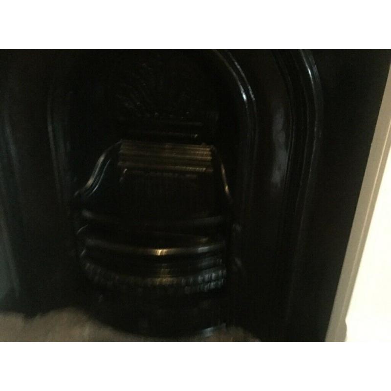 Victorian style cast iron fireplace / insert with mantlepiece