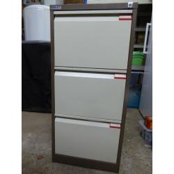Three drawer Bisley metal filing cabinet