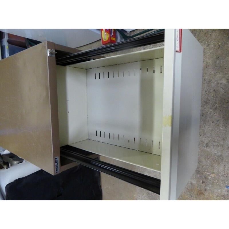 Three drawer Bisley metal filing cabinet