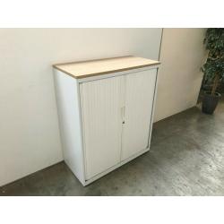 WHITE STEEL TAMBOUR CABINET, ROLLER DOOR, SHUTTER STATIONERY CUPBOARD, 39 AVAILABLE ?100+VAT EACH