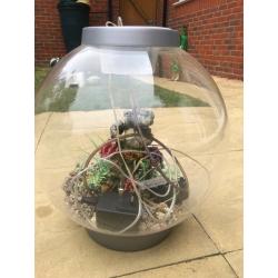 AquaBio Aquarium with accessories, pump, decorations, good condition, cleaning kit, spare hose, net