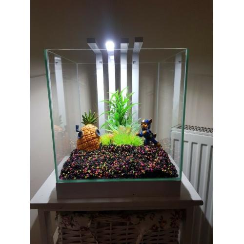 Fish tank with led lights heater and pump