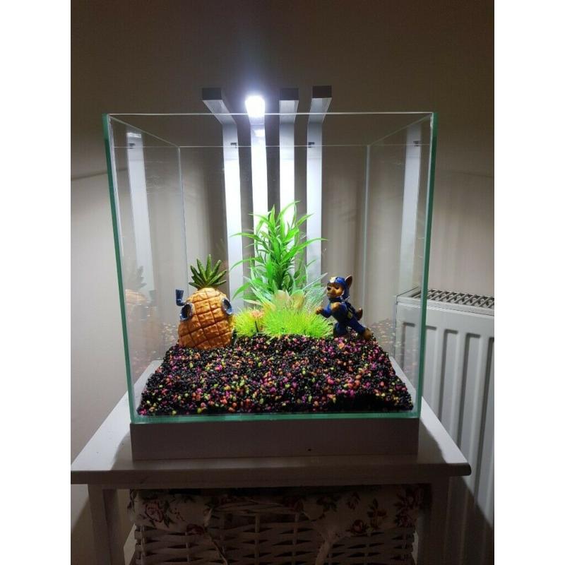 Fish tank with led lights heater and pump