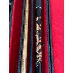 Three snooker pool cues with cases