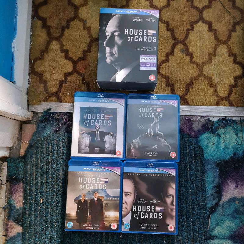 House of cards The Complete 1-4 seasons On blu ray