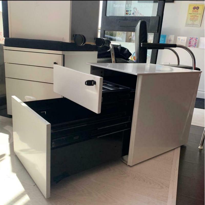 2 drawer pedestal white