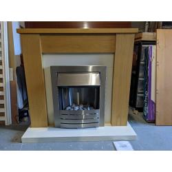 Adam's Oak Veneer Electric Fireplace with Electric Fire