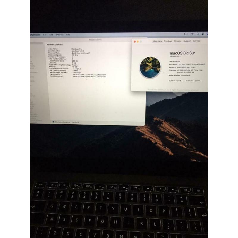 Macbook Pro Retina 15.4 laptop i7 2.3ghz (Oct 2013) 256gb SSD 16gb RAM ME294LL/A A1398