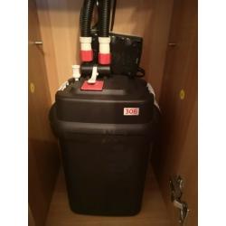 100L CORNER AQUARIUM FISH TANK WITH FILTER AND ACCESSORIES