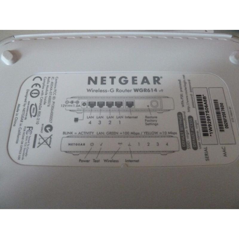 Virgin Broadband Netgear router