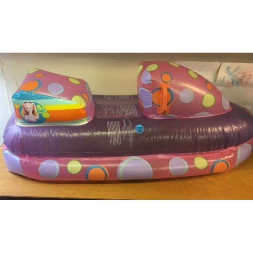 BARBIE WET / JET SKI / WATERBOAT / BIKE INFLATABLE RIDE-ON / POOL TOY - HOLIDAY 4 ft x 2 ft