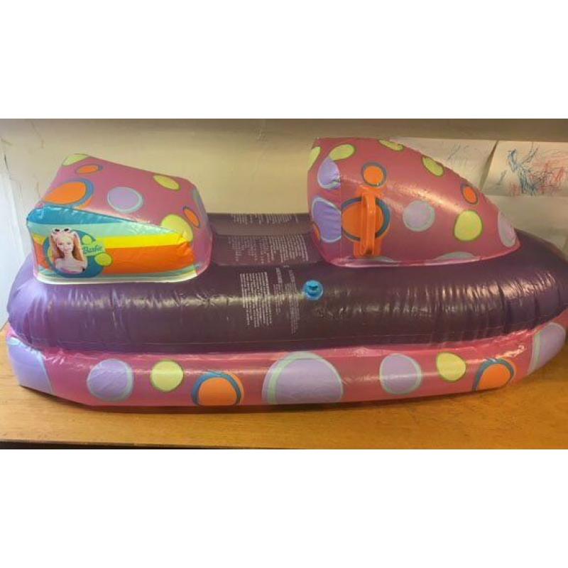 BARBIE WET / JET SKI / WATERBOAT / BIKE INFLATABLE RIDE-ON / POOL TOY - HOLIDAY 4 ft x 2 ft