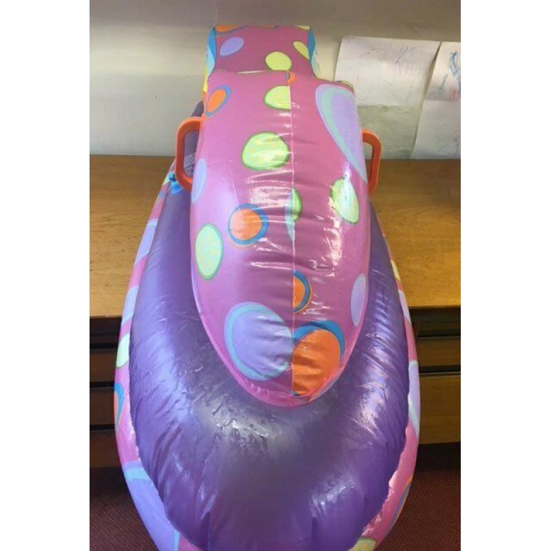 BARBIE WET / JET SKI / WATERBOAT / BIKE INFLATABLE RIDE-ON / POOL TOY - HOLIDAY 4 ft x 2 ft