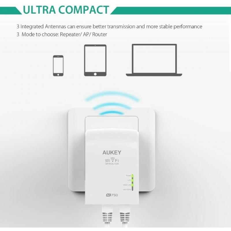 Wi-Fi Dual Band Range Extender and Amplifier - White