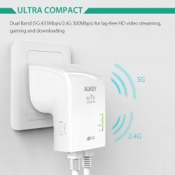 Wi-Fi Dual Band Range Extender and Amplifier - White