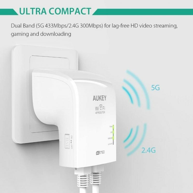 Wi-Fi Dual Band Range Extender and Amplifier - White