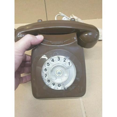 Vintage Brown GPO/BT #TELE 8746 G Rotary Dial TELEPHONE - working