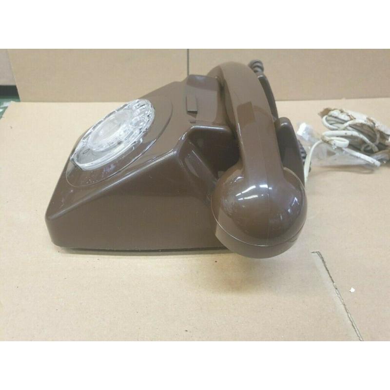 Vintage Brown GPO/BT #TELE 8746 G Rotary Dial TELEPHONE - working