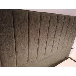Charcoal Grey Kingsize Divan Bed Base and Headboard