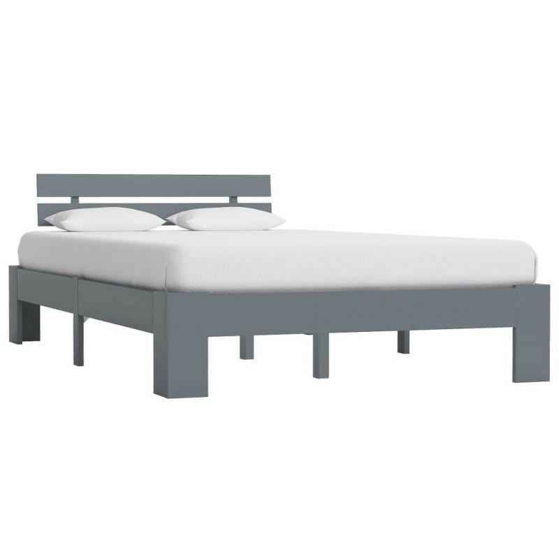 Bed Frame Grey Solid Pine Wood 120x200 cm-283168
