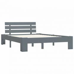 Bed Frame Grey Solid Pine Wood 120x200 cm-283168