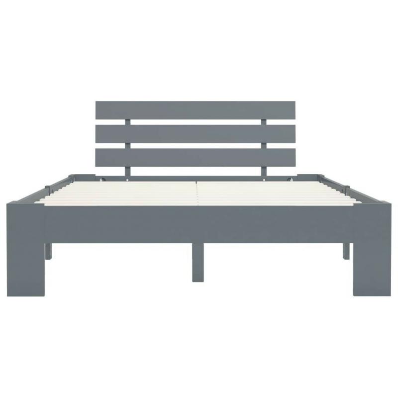 Bed Frame Grey Solid Pine Wood 120x200 cm-283168