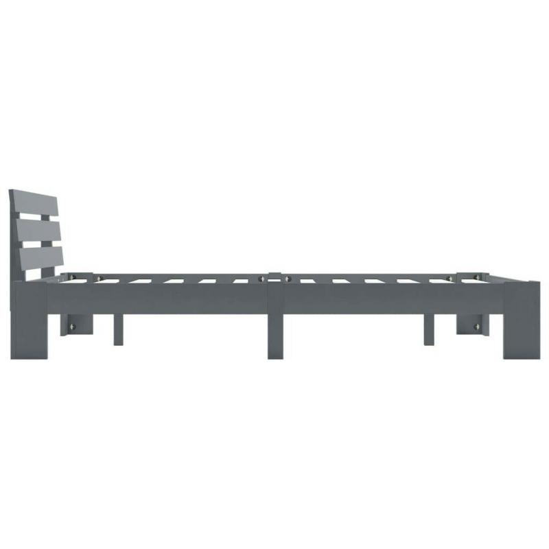 Bed Frame Grey Solid Pine Wood 120x200 cm-283168