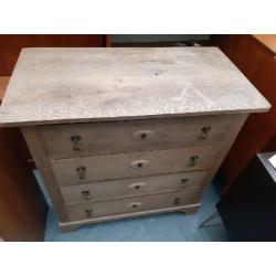 Vintage retro Danish solid oak wood chest of drawers antique art deco