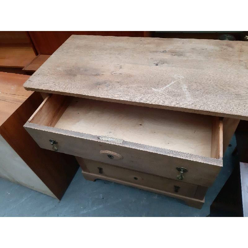 Vintage retro Danish solid oak wood chest of drawers antique art deco