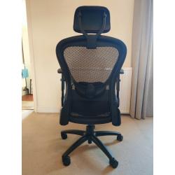 Office Hippo Ergonomic Office Chair with Mesh Back Support, Adjustable Arms, Lumbar Support, Black