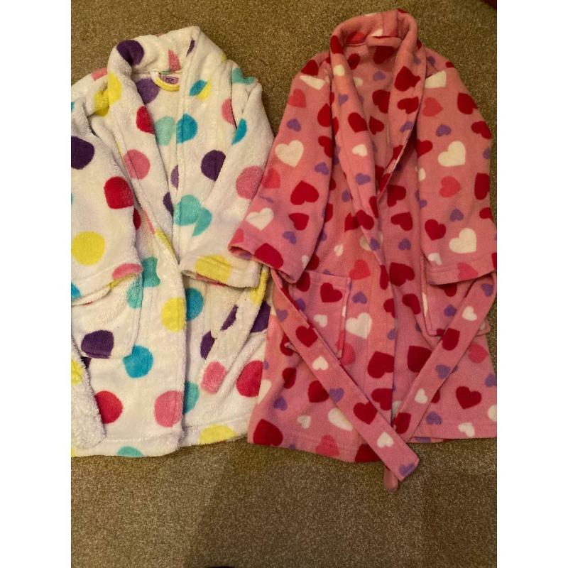 Girls dressing gowns. One age 3/4 and one age 4/5 years.