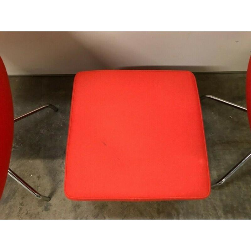 ORANGE SIXTEEN3 SWIVEL TUB CHAIRS & POUFFE FOOTSTOOL, VERY GOOD CONDITION