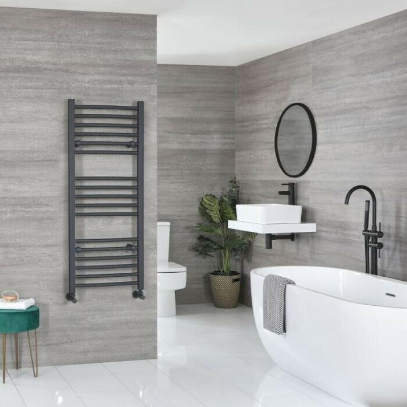 Brand New Heated Towel Rail - Boxed. Milano Artle Flat Anthracite 600mm x 1200mm