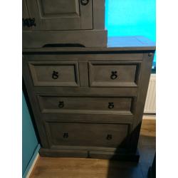 Cabinet and two bedside wood