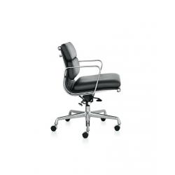GENUINE BRAND NEW HERMAN MILLER EAMES EA 217 SOFT PAD SIDE OFFICE EXECUTIVE CHAIR BLACK LEATHER