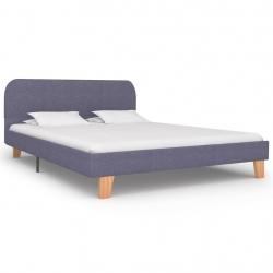 Bed Frame Light Grey Fabric 135x190 cm-281053