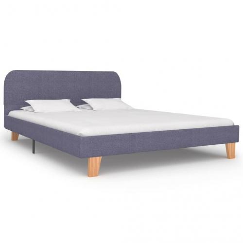 Bed Frame Light Grey Fabric 135x190 cm-281053