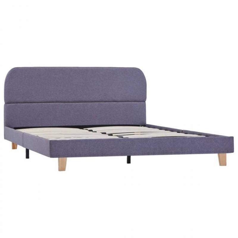 Bed Frame Light Grey Fabric 135x190 cm-281053