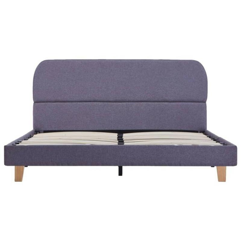 Bed Frame Light Grey Fabric 135x190 cm-281053