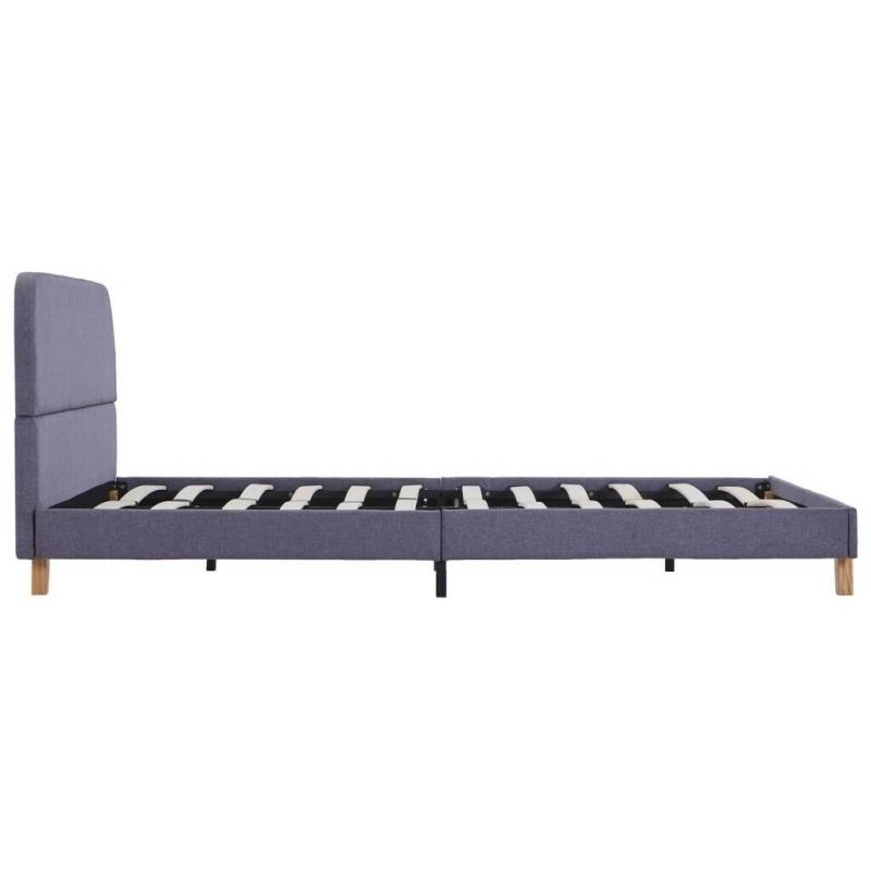 Bed Frame Light Grey Fabric 135x190 cm-281053