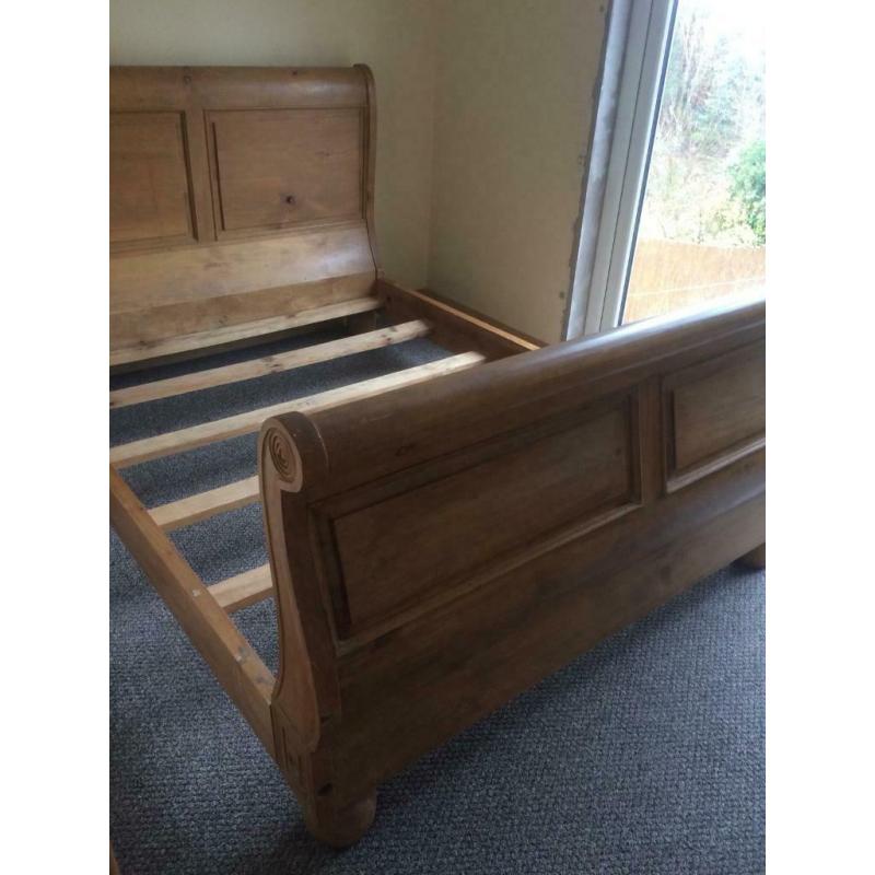 Sleigh king size bed frame