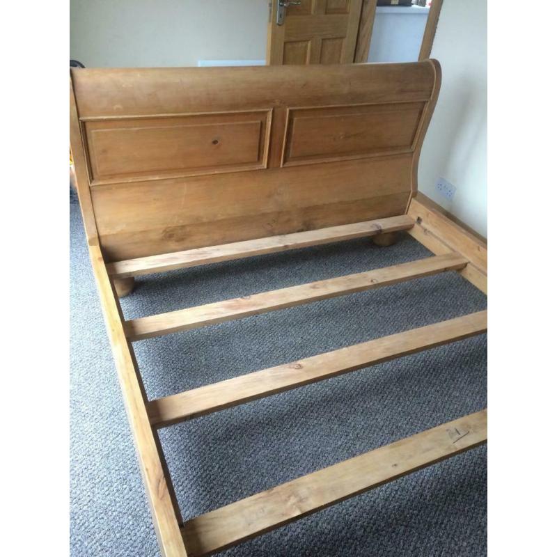 Sleigh king size bed frame