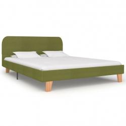 Bed Frame Green Fabric 135x190 cm-281063